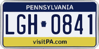 PA license plate LGH0841