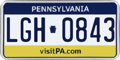 PA license plate LGH0843