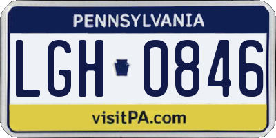 PA license plate LGH0846