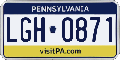 PA license plate LGH0871
