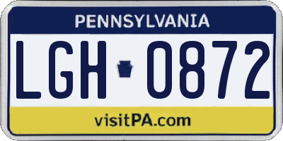 PA license plate LGH0872