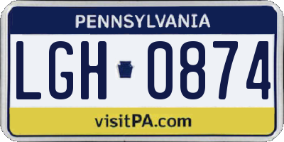 PA license plate LGH0874