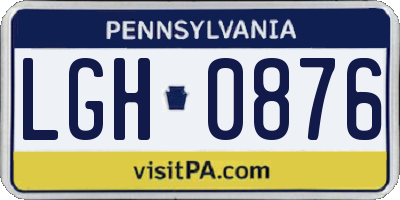 PA license plate LGH0876