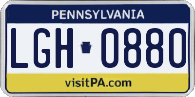 PA license plate LGH0880