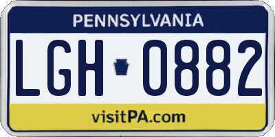 PA license plate LGH0882