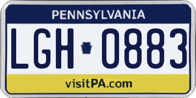 PA license plate LGH0883