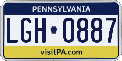 PA license plate LGH0887