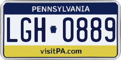 PA license plate LGH0889
