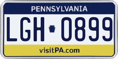 PA license plate LGH0899