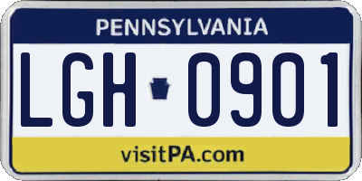 PA license plate LGH0901