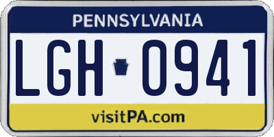 PA license plate LGH0941