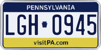 PA license plate LGH0945