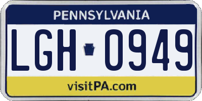 PA license plate LGH0949