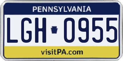 PA license plate LGH0955