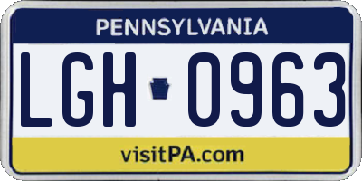 PA license plate LGH0963