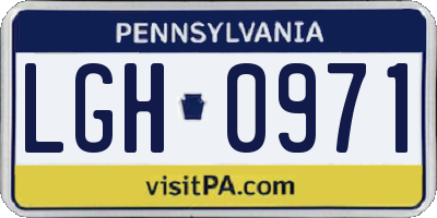 PA license plate LGH0971