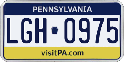 PA license plate LGH0975