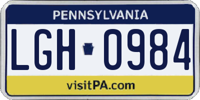 PA license plate LGH0984