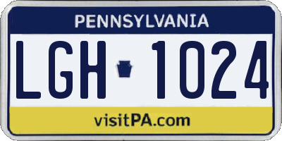 PA license plate LGH1024