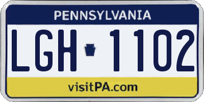 PA license plate LGH1102
