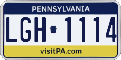 PA license plate LGH1114