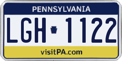PA license plate LGH1122