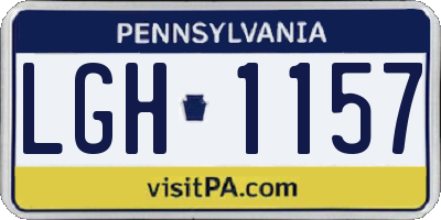 PA license plate LGH1157