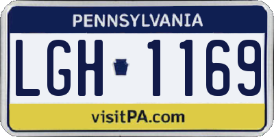 PA license plate LGH1169