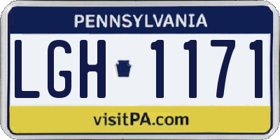 PA license plate LGH1171