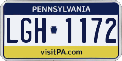 PA license plate LGH1172