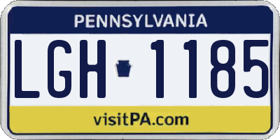 PA license plate LGH1185