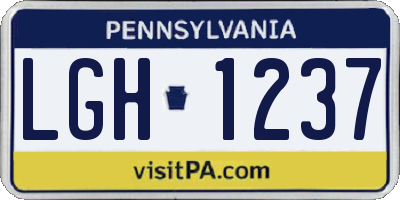 PA license plate LGH1237
