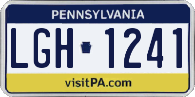 PA license plate LGH1241