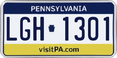 PA license plate LGH1301