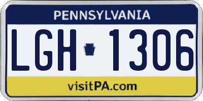 PA license plate LGH1306