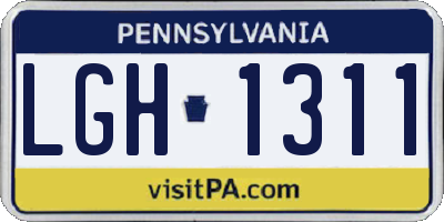 PA license plate LGH1311