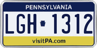 PA license plate LGH1312