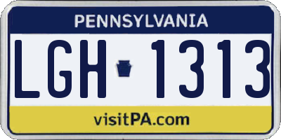 PA license plate LGH1313