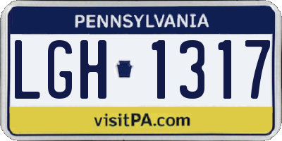 PA license plate LGH1317