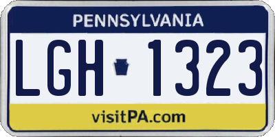 PA license plate LGH1323