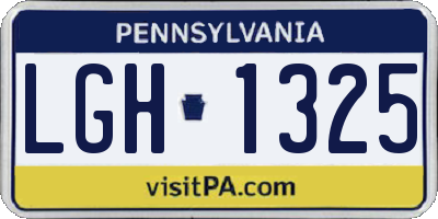 PA license plate LGH1325