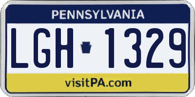 PA license plate LGH1329