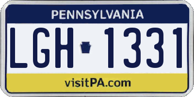 PA license plate LGH1331