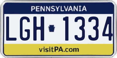 PA license plate LGH1334