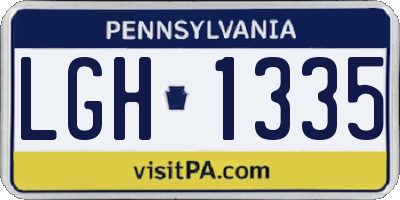 PA license plate LGH1335
