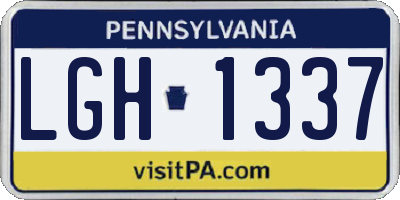 PA license plate LGH1337
