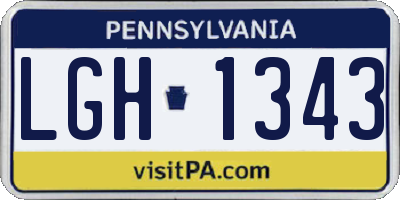 PA license plate LGH1343