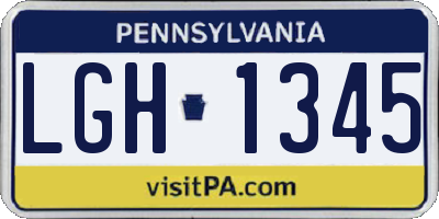 PA license plate LGH1345