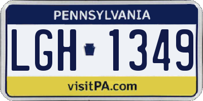 PA license plate LGH1349