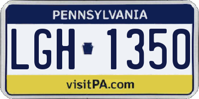 PA license plate LGH1350